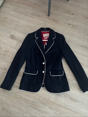 Banana Republic Black Blazer with White Piping